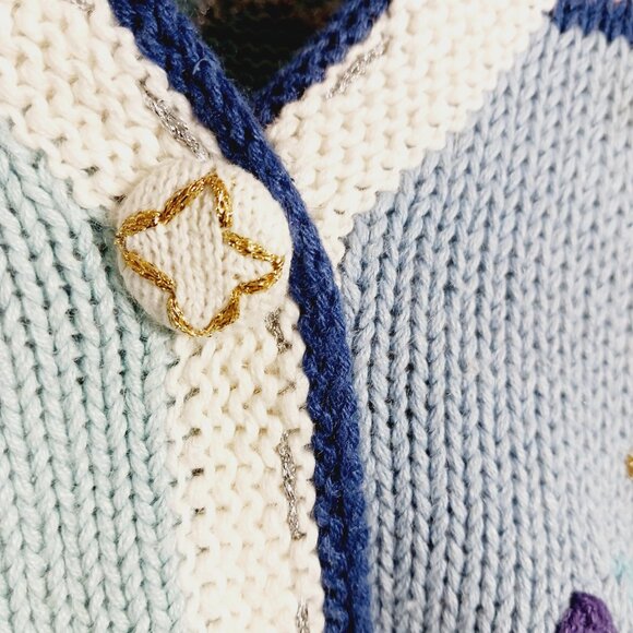 Storybook Knits Hand Knits Holiday Christmas Novelty Cardigan Medium, Heavy Knit - Picture 5 of 16